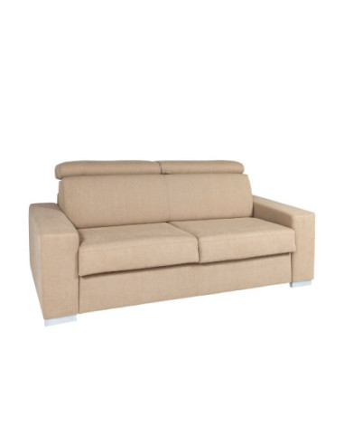 Divano letto Devon 3 posti beige poggiatesta recliner 209x108 - Kallea