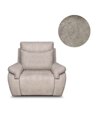 Poltrona Dallas recliner manuale in tessuto Ranger 10 silver - Kallea