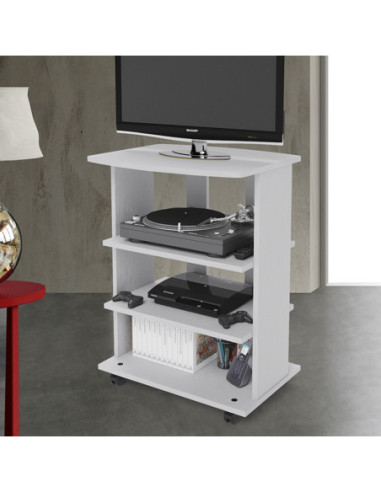 Carrello porta TV Elide 60x45x81H bianco frassinato - Kallea