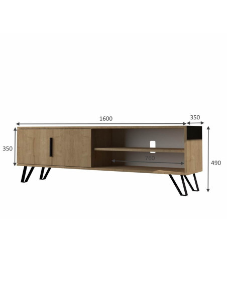 Mobile porta Tv Foot rovere 160 cm. - Kallea