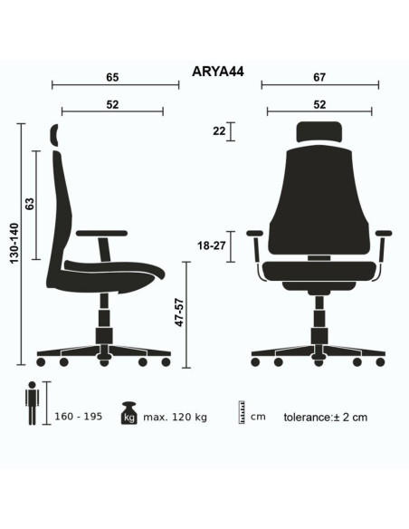 Poltrona ufficio Arya nero - Kallea