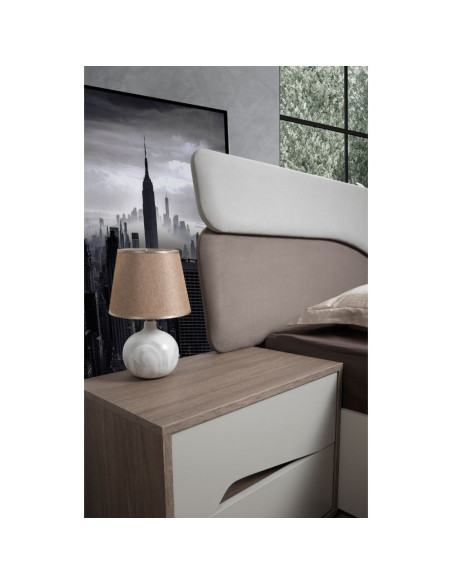 Camera da letto Soleil con letto contenitore colore cashmere e olmo biscotto - Kallea