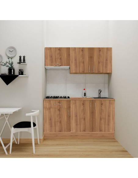 Cucina monoblocco Isernia 160 rovere con elettrodomestici - Kallea