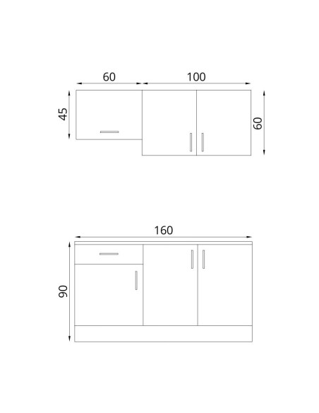 Cucina monoblocco Isernia 160 rovere con elettrodomestici - Kallea