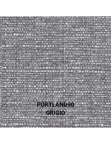 Divano angolare destro Belen in tessuto Portland 90 grigio con pouff contenitore - Kallea