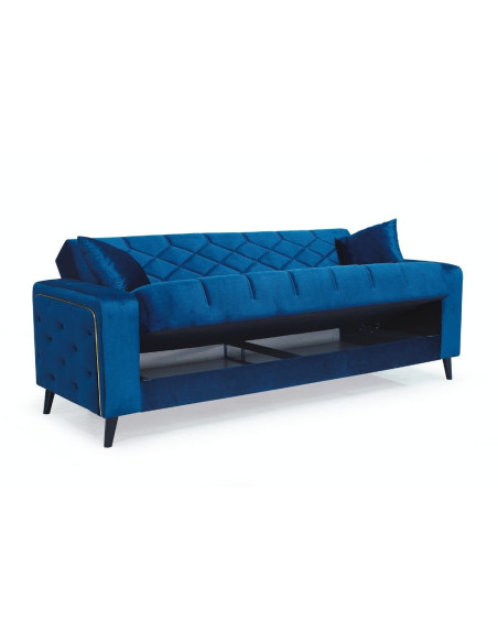 Divano letto contenitore Columbia 3 posti colore blu - Kallea