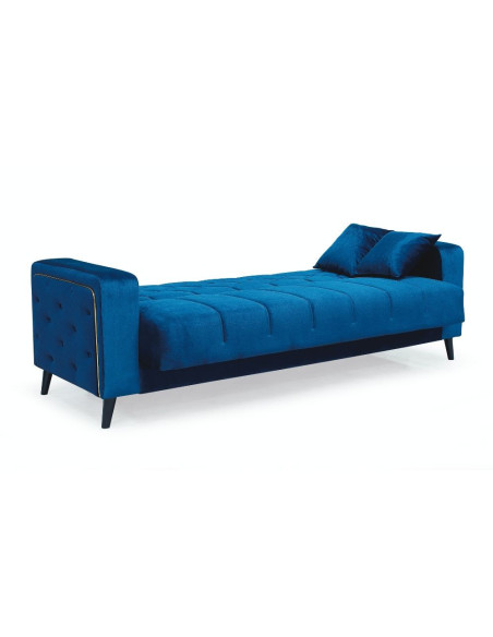 Divano letto contenitore Columbia 3 posti colore blu - Kallea