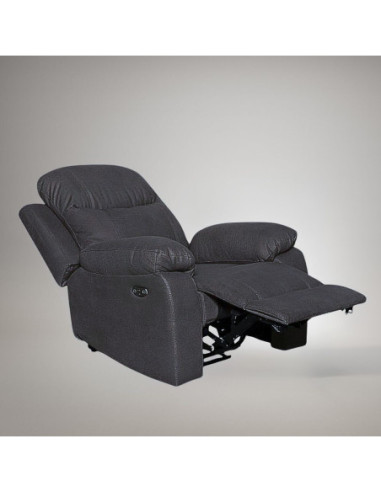 Poltrona Chicago recliner manuale in tessuto Twist 20 grigio - Kallea