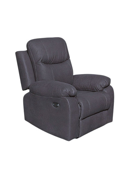 Poltrona Chicago recliner manuale in tessuto Twist 20 grigio - Kallea