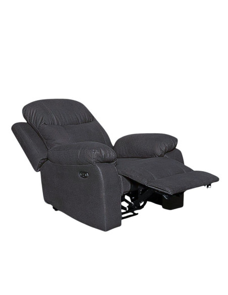 Poltrona Chicago recliner manuale in tessuto Twist 20 grigio - Kallea