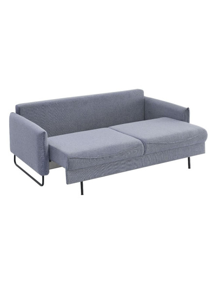 Divano letto Fly in Twist 18 grigio chiaro con piedi neri - Kallea