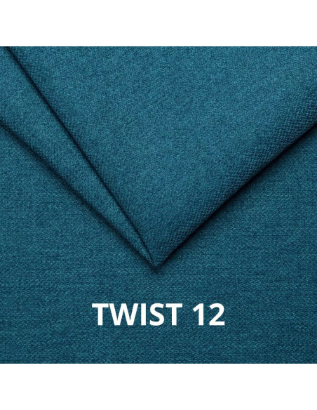 Divano letto Calion contenitore in Twist 12 light blue con piedi in legno - Kallea