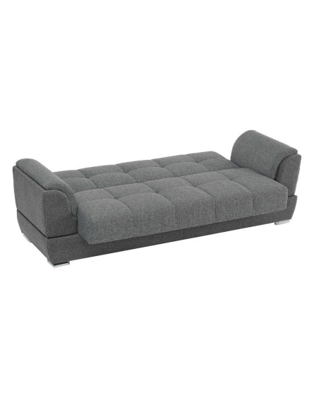 Divano letto Larissa 3 posti contenitore in Crown 18 grigio - Kallea