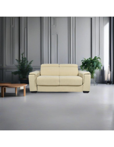 Divano letto Mercurio 2 posti in tessuto Plutone 02 crema - Kallea