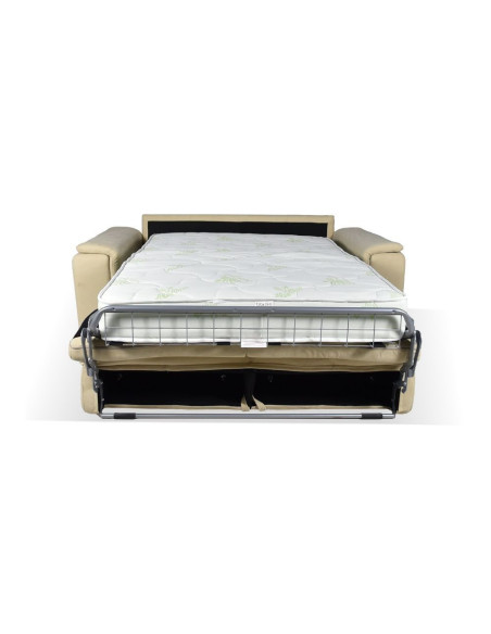 Divano letto Mercurio 2 posti in tessuto Plutone 02 crema - Kallea