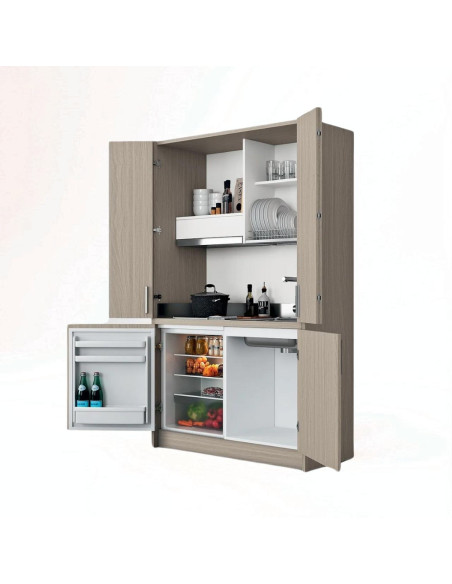 Cucina monoblocco Fold struttura e ante a libro olmo reversibile - Kallea