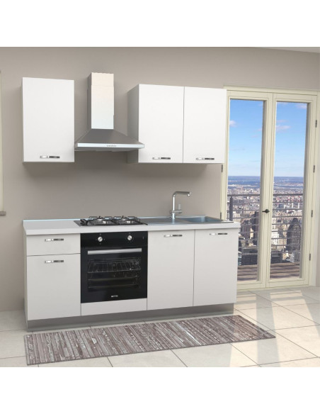 Cucina Taurus 195 colore bianco con elettrodomestici inclusi - Kallea