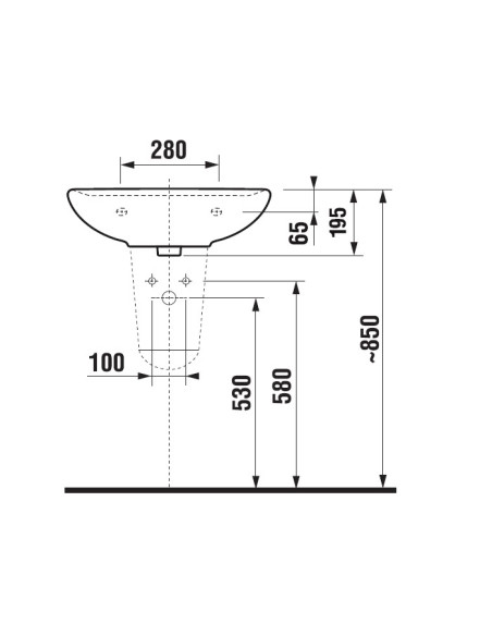 Lavabo sospeso Jika By Laufen 55cm in ceramica Lyra plus - Kallea