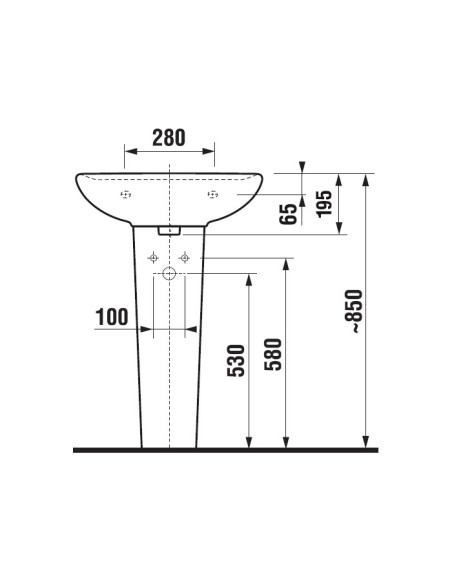 Lavabo sospeso Jika By Laufen 55cm in ceramica Lyra plus - Kallea