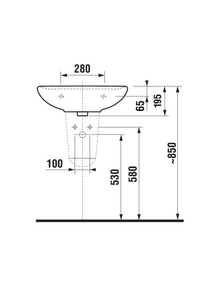 Lavabo sospeso Jika By Laufen 65cm in ceramica Lyra plus - Kallea