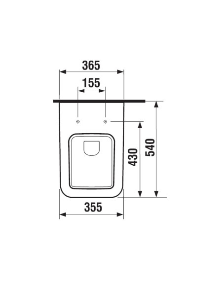 Vaso sospeso Jika serie Cubito Pure cod. H820423 dimensioni 54 x 36,5 con brida in ceramica bianco lucido - Kallea