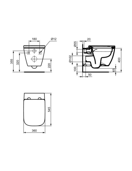 Sedile avvolgente Ideal standard serie I.Life A cod.T453001 cerniere in metallo non rallentato in duroplast - Kallea