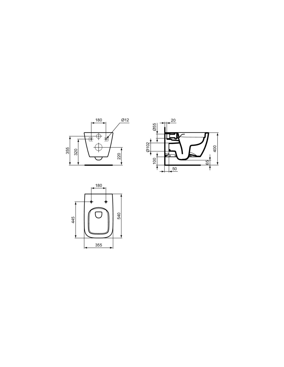 Vaso Sospeso Ideal Standard I LifeB T461401 Scarico RimLS Kallea It