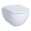 Vaso sospeso Geberit serie Acanto cod.500.600.01.8 a cacciata Rimfree sedile incluso non rallentato in ceramica bianca - Kallea