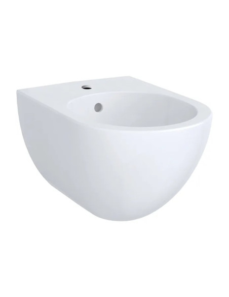 Sanitari sospesi Geberit serie Acanto vaso 500.600.01.8 Rimfree bidet cod.500.601.01.2 monoforo in ceramica bianca sedile non...