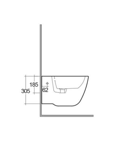 Bidet sospeso Rak serie One cod.ONBI00002 monoforo in ceramica bianca rubinetteria non inclusa - Kallea