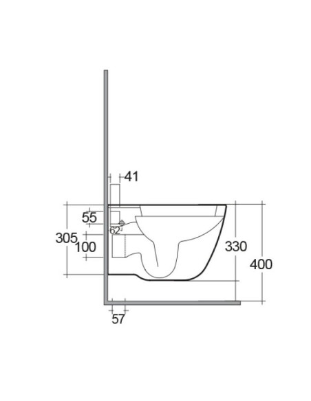 Sanitari sospesi Rak serie One vaso cod.ONWC00003 scarico a parete con brida bidet cod.ONBI00002 sedile e rubinetteria non in...