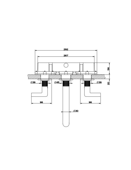 Miscelatore Gessi a incasso canna media per lavabo serie Inciso cod.58090 + 45089 con parte incasso senza scarico - Kallea