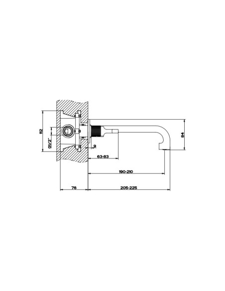 Miscelatore Gessi a incasso canna media per lavabo serie Inciso cod.58090 + 45089 con parte incasso senza scarico - Kallea