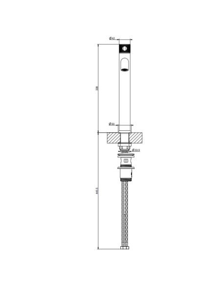 Miscelatore Lavabo alto Gessi serie Inciso cod.58003 con scarico e flessibili di collegamento - Kallea