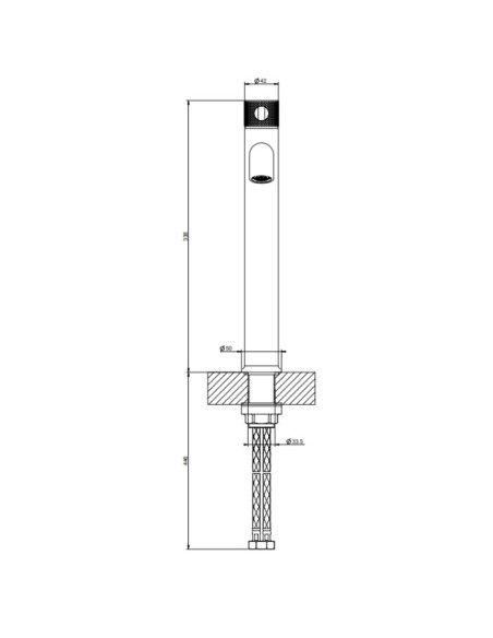 Miscelatore Lavabo alto Gessi serie Inciso cod.58004 senza scarico con flessibili di collegamento - Kallea