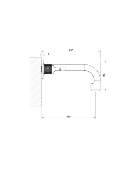 Gruppo Vasca a parete Gessi serie Inciso cod.58094+45089 con parte incasso senza scarico - Kallea