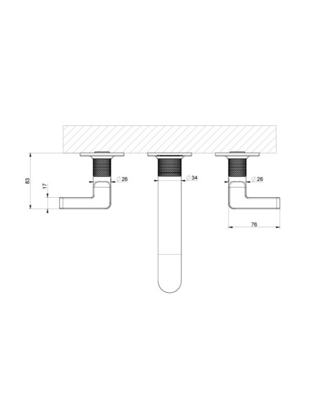 Gruppo Vasca a parete Gessi serie Inciso cod.58094+45089 con parte incasso senza scarico - Kallea