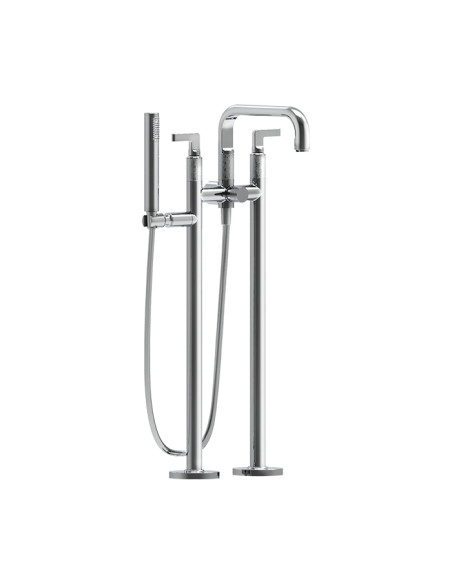 Miscelatore da terra vasca Gessi serie Inciso cod. 58029+58099 con parte incasso e doccetta - Kallea