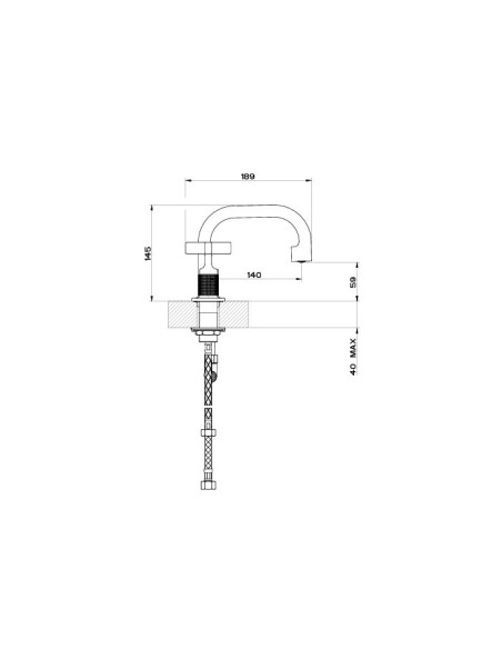 Miscelatore Lavabo Gessi serie Inciso 3 fori cod.58112 senza scarico con flessibili di collegamento - Kallea