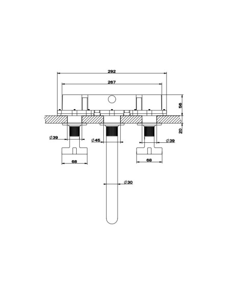 Miscelatore Gessi a incasso per lavabo canna lunga serie Inciso cod.58192 + 45089 con parte incasso senza scarico - Kallea