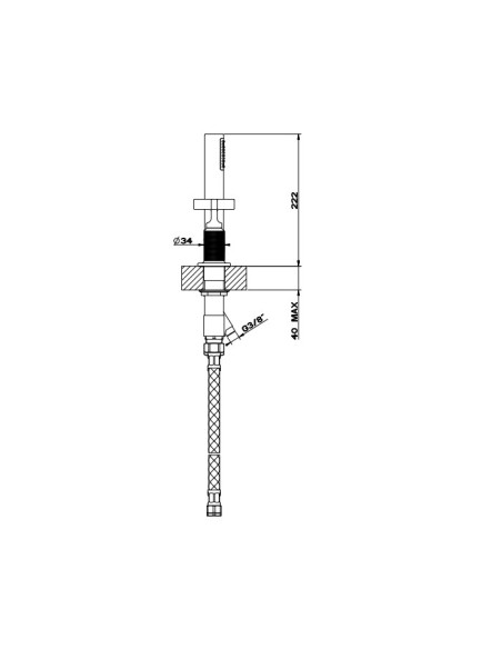 Gruppo Vasca Gessi serie Inciso 4 fori cod. 58143 deviatore flessibile 1,50 m e doccetta anticalcare - Kallea