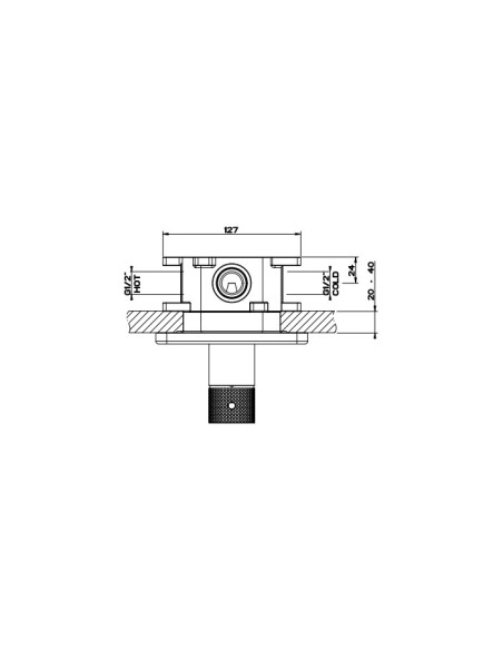 Miscelatore Gessi incasso doccia Serie Inciso a parete 1 via cod.58061 esterna cod.44655 interna - Kallea