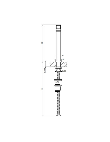 Miscelatore lavabo alto Gessi serie Rettangolo K cod. 53005 con scarico e flessibili di collegamento - Kallea