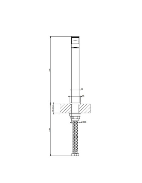 Miscelatore lavabo alto Gessi serie Rettangolo K cod. 53006 con flessibili di collegamento - Kallea