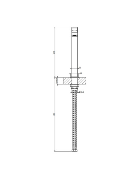 Miscelatore lavabo alto Gessi serie Rettangolo K cod. 53004 canna lunga senza scarico con flessibili di collegamento - Kallea