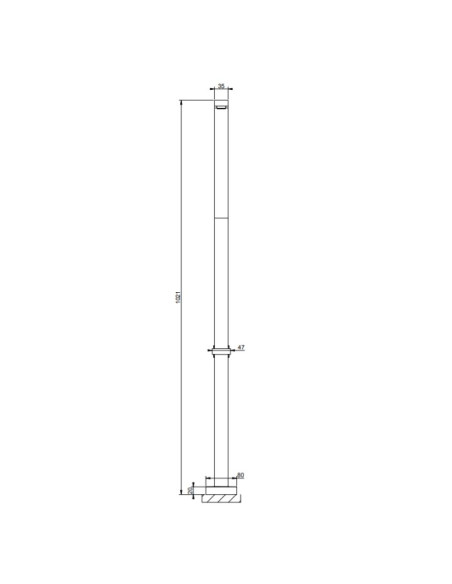 Bocca Gessi da terra serie Rettangolo K cod.20396 esterna cod.20399 incasso senza scarico - Kallea