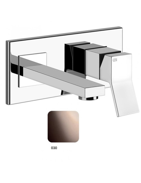 Miscelatore Gessi a parete con bocca corta serie Rettangolo K parte esterna cod.53089 incasso cod.44697 - Kallea