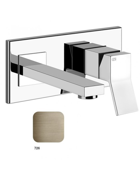 Miscelatore Gessi a parete con bocca corta serie Rettangolo K parte esterna cod.53089 incasso cod.44697 - Kallea