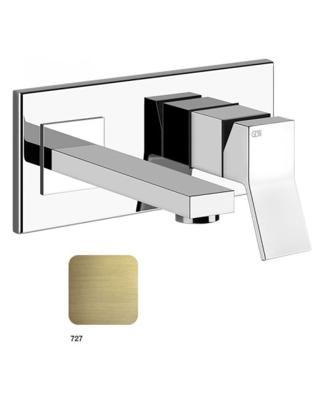 Miscelatore Gessi a parete con bocca corta serie Rettangolo K parte esterna cod.53089 incasso cod.44697 - Kallea