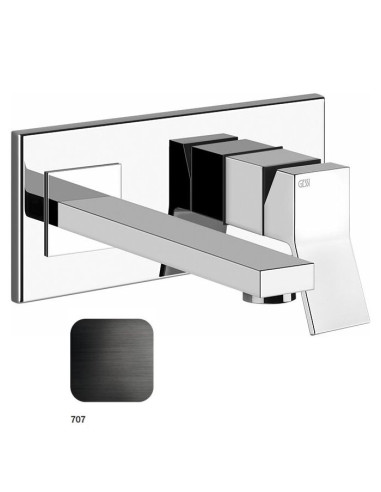 Miscelatore Gessi a parete con bocca media serie Rettangolo K parte esterna cod.53088 incasso cod.44697 - Kallea